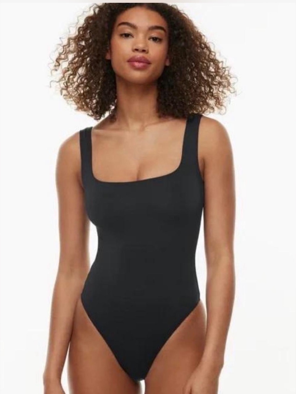 Aritzia Babaton Contour SquareNeck Bodysuit Sleeveless Tank Black XXS 2XS